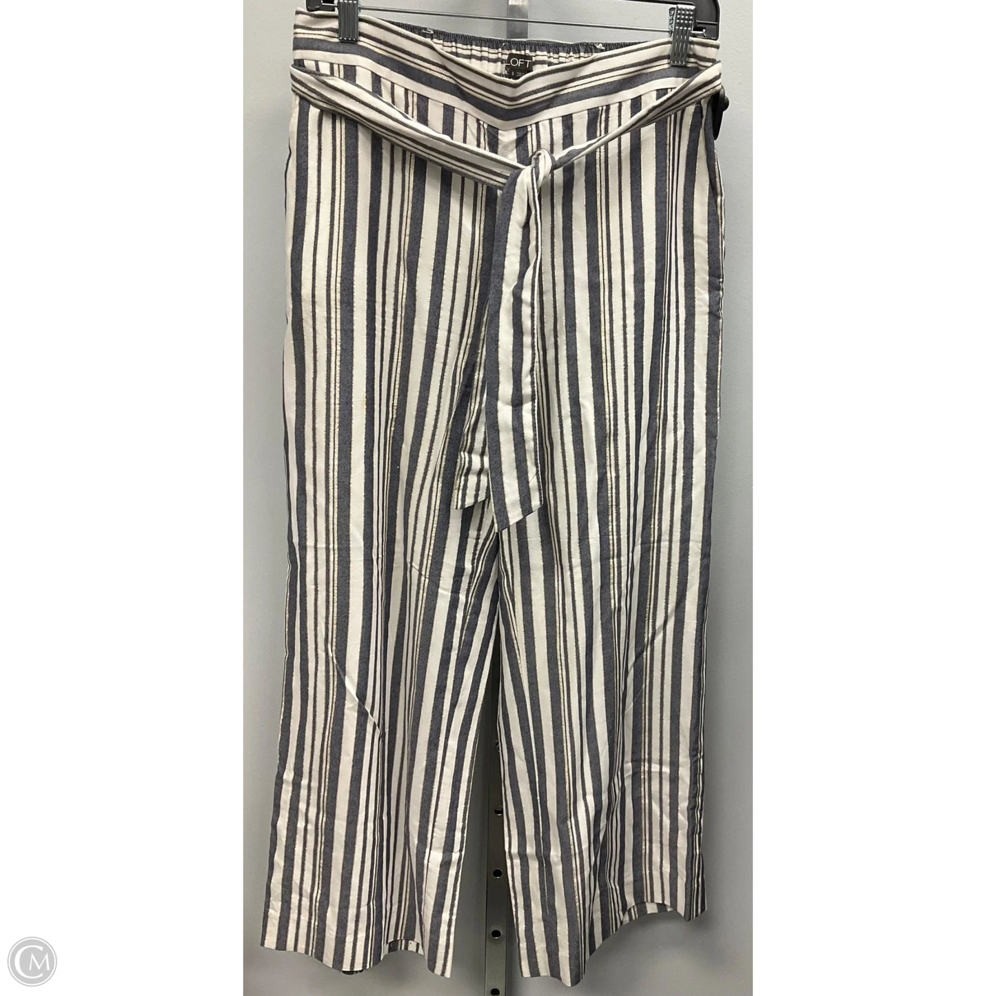 Pants Cropped By Loft In Striped Pattern, Size: S