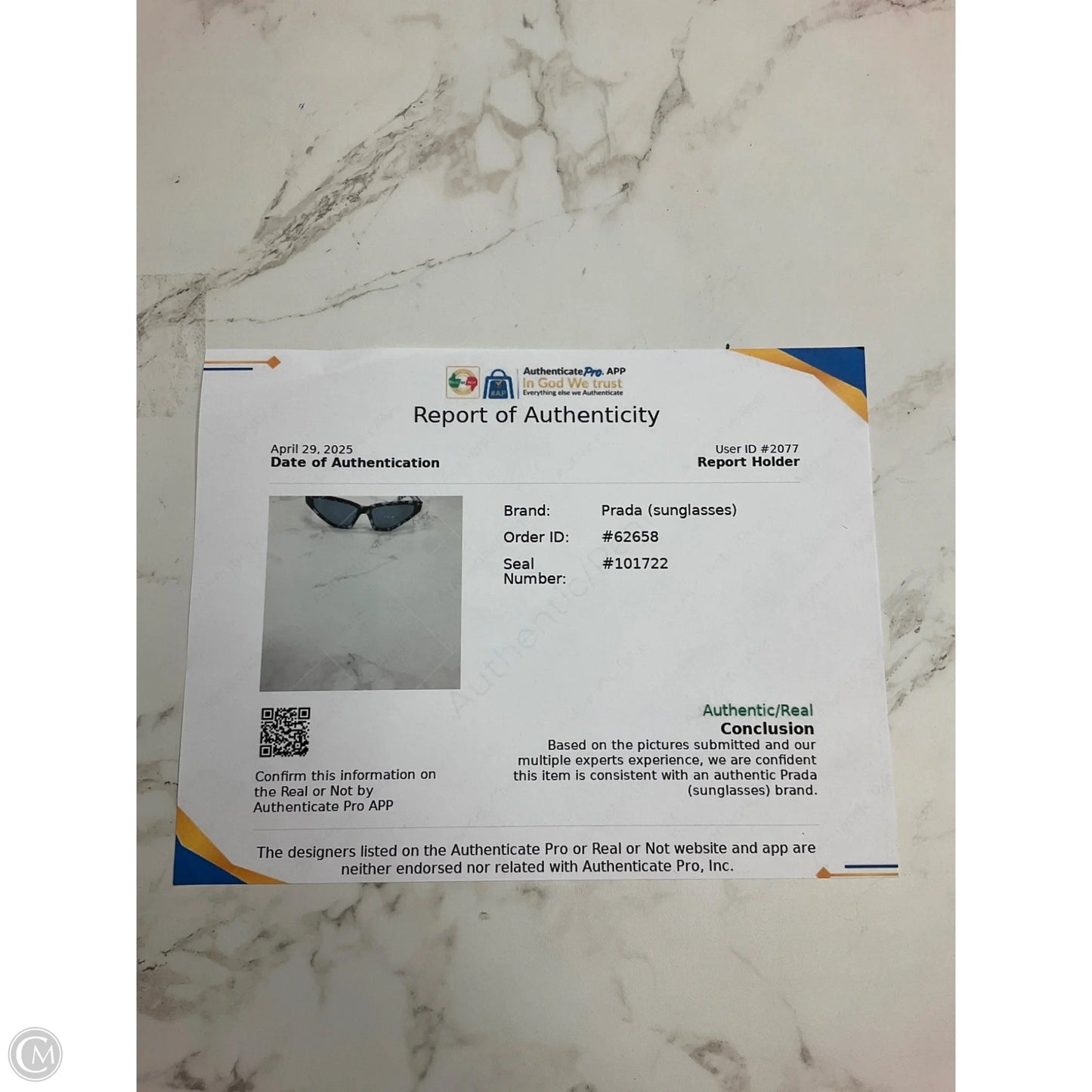 Sunglasses Luxury Designer By Prada, Size: Medium