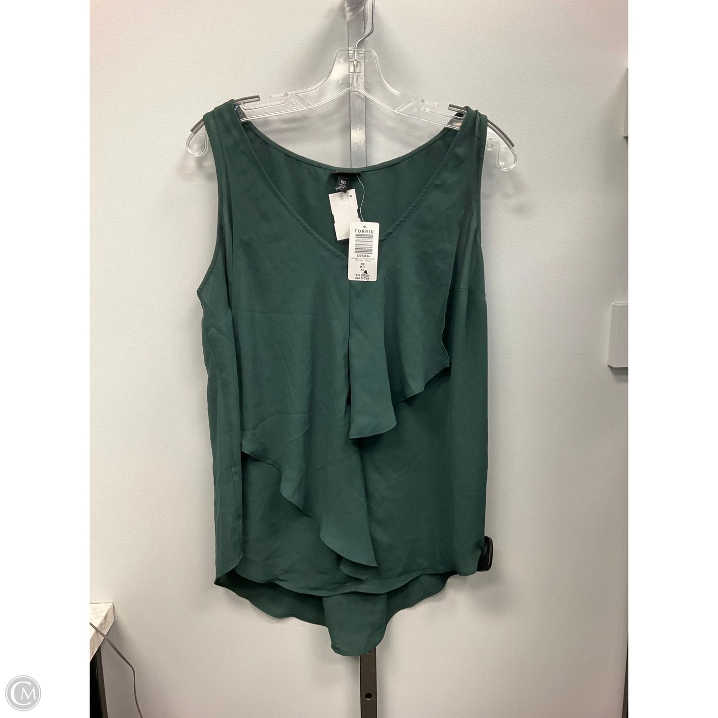 Top Sleeveless By Torrid In Green, Size: L