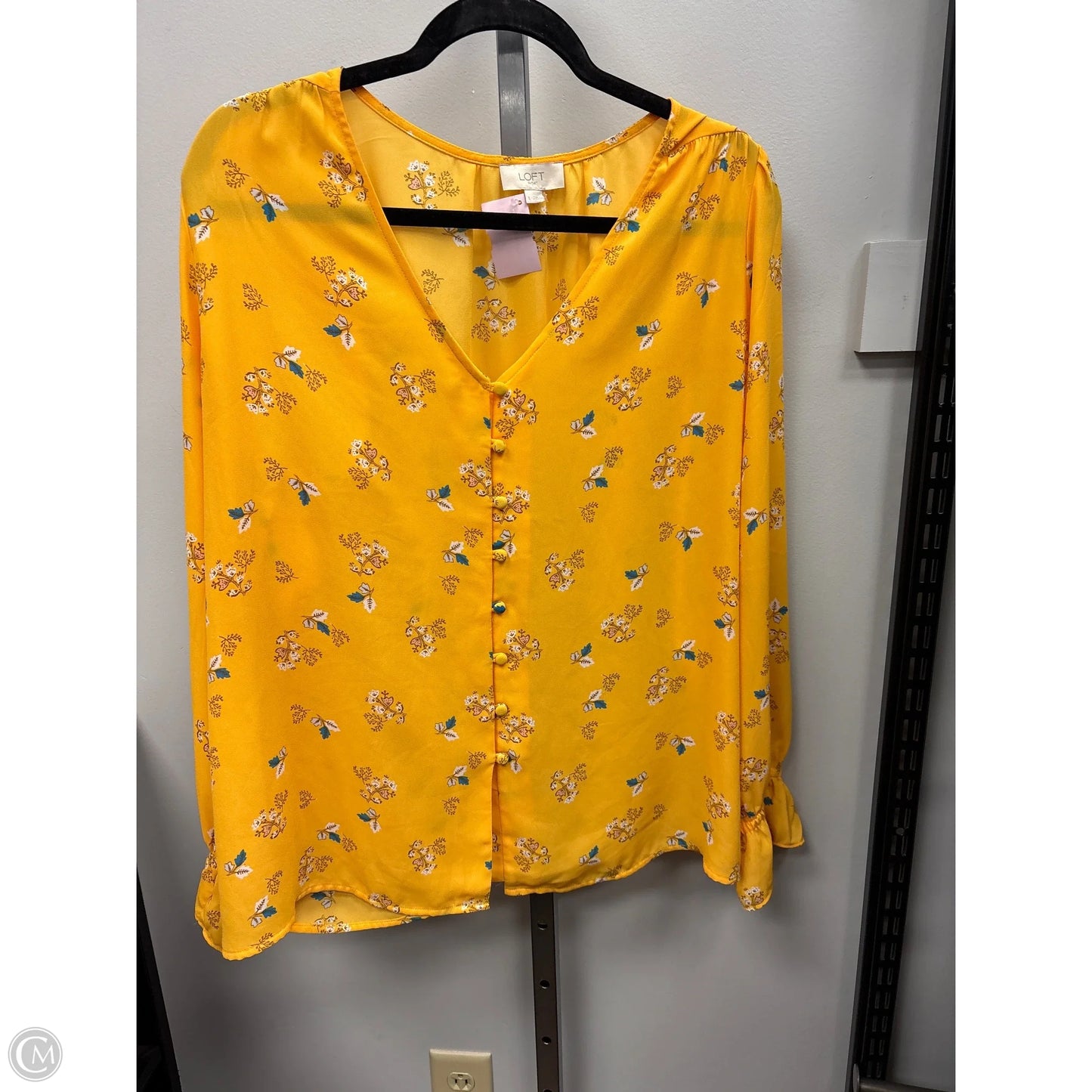 Top Long Sleeve By Loft In Floral Print, Size: L