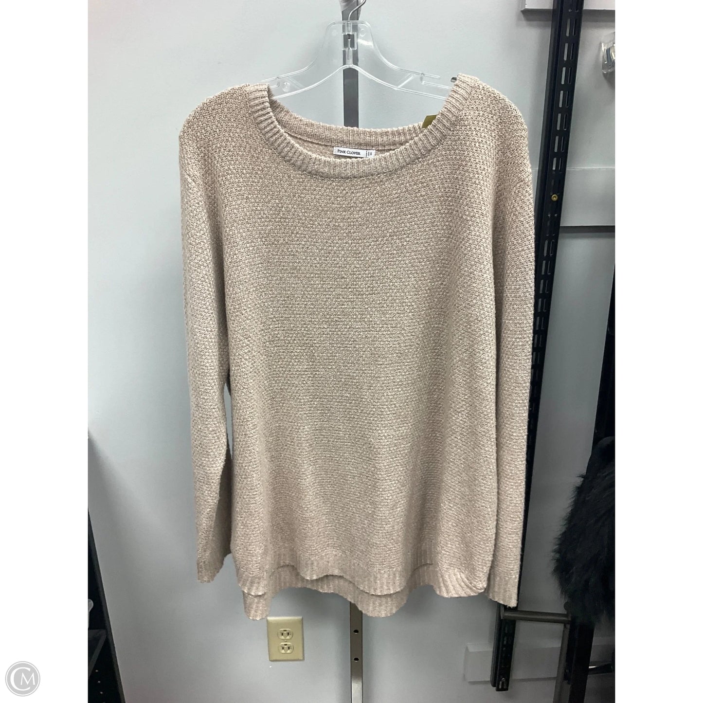 Sweater By Pink Clover In Tan & White, Size: 3x