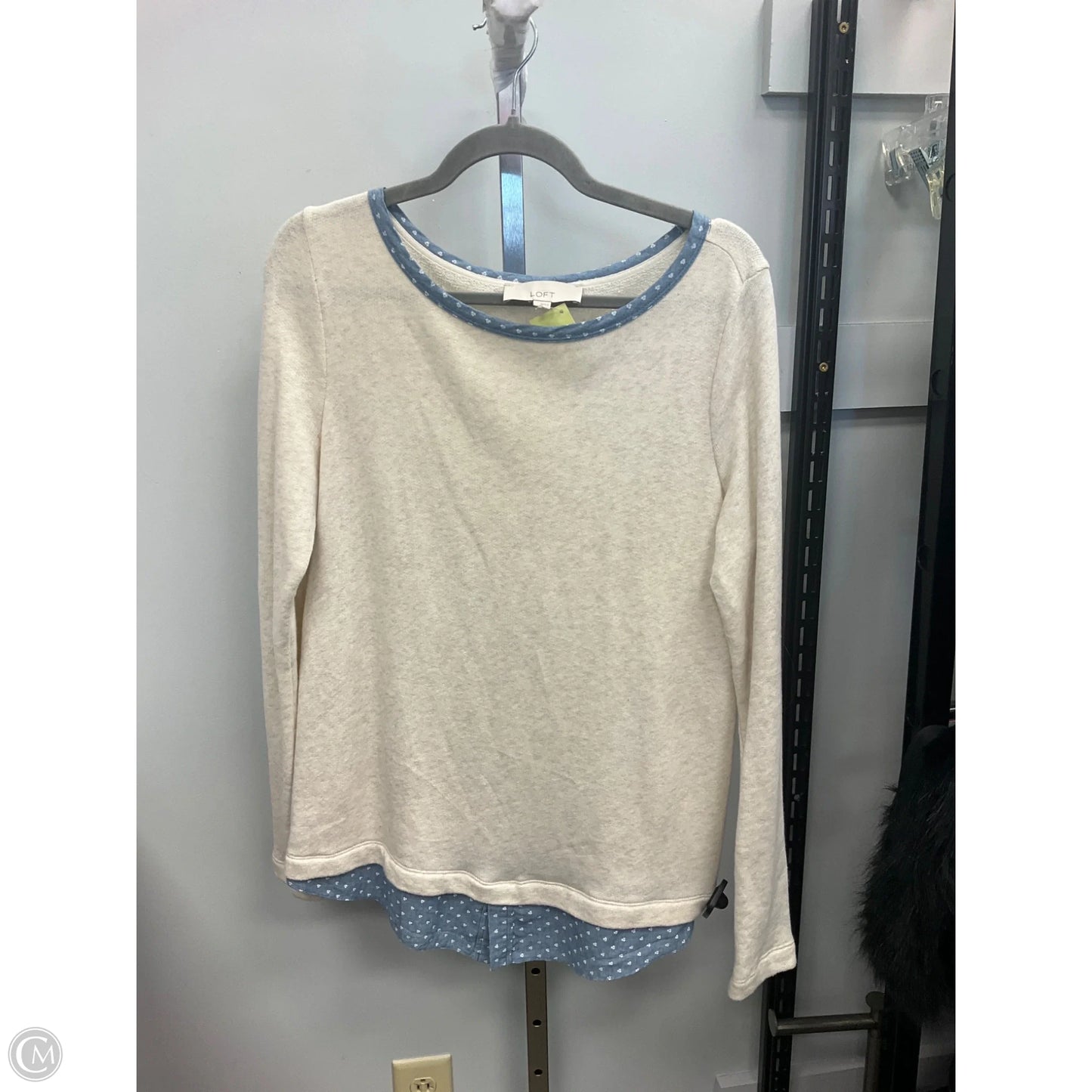 Top Long Sleeve By Loft In Cream, Size: M