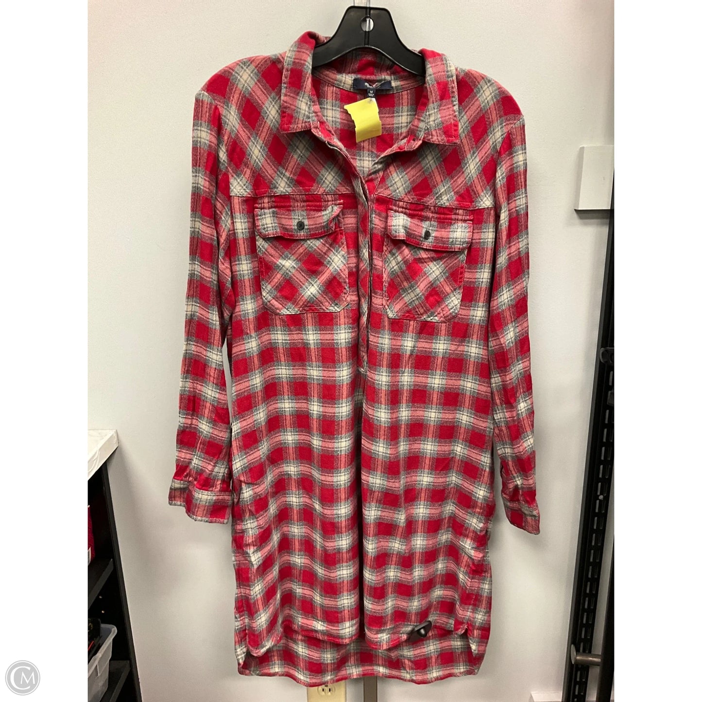 Dress Casual Short By Madewell In Grey & Red, Size: M