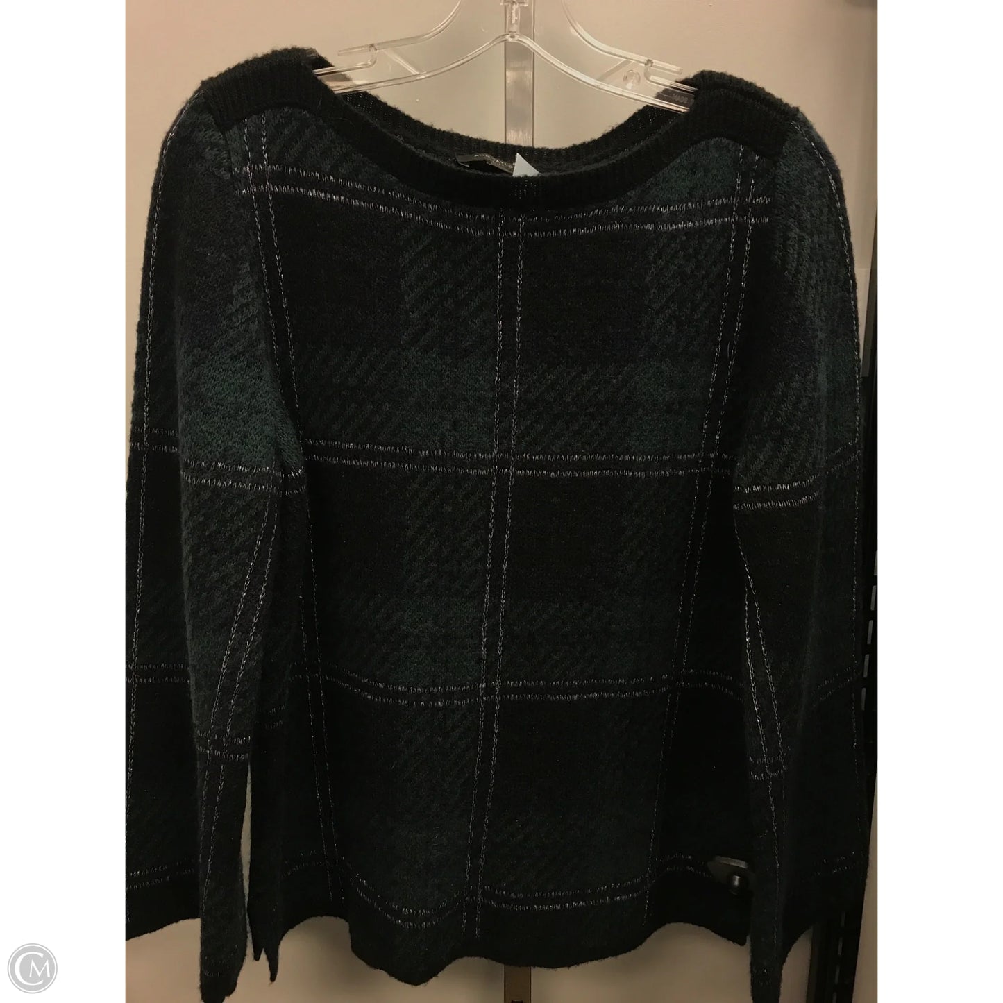 Sweater By Ann Taylor In Plaid Pattern, Size: Lp