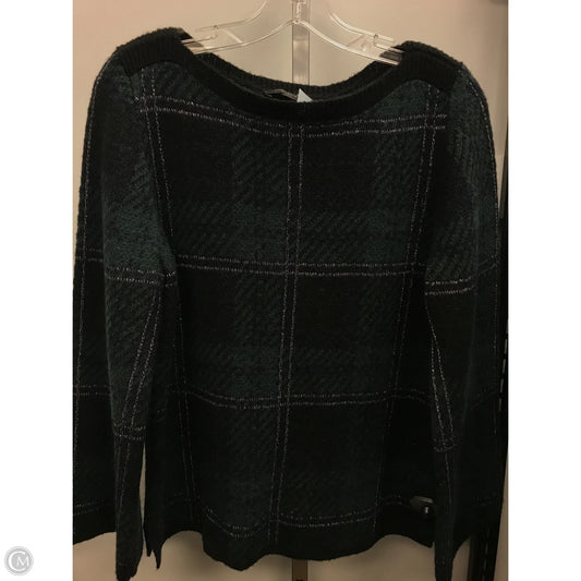 Sweater By Ann Taylor In Plaid Pattern, Size: Lp