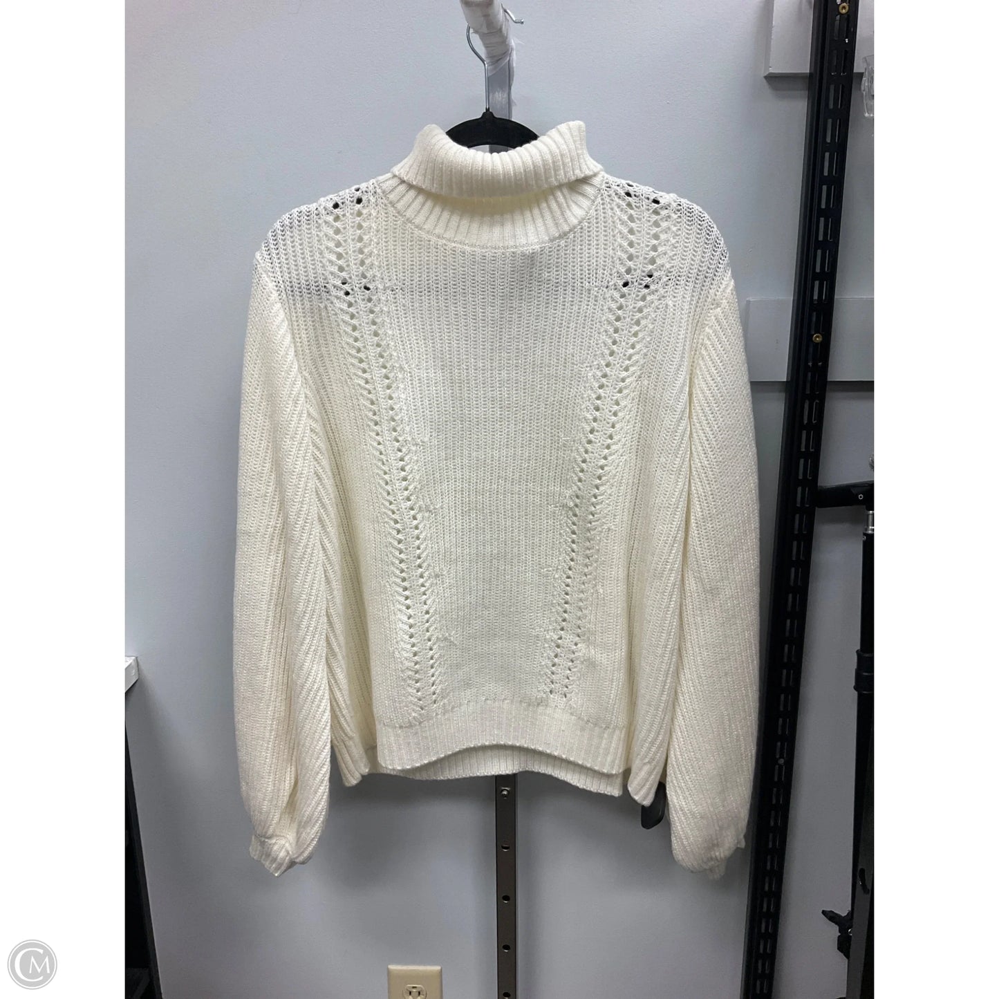 Sweater By Just Fab In Cream, Size: Xxl