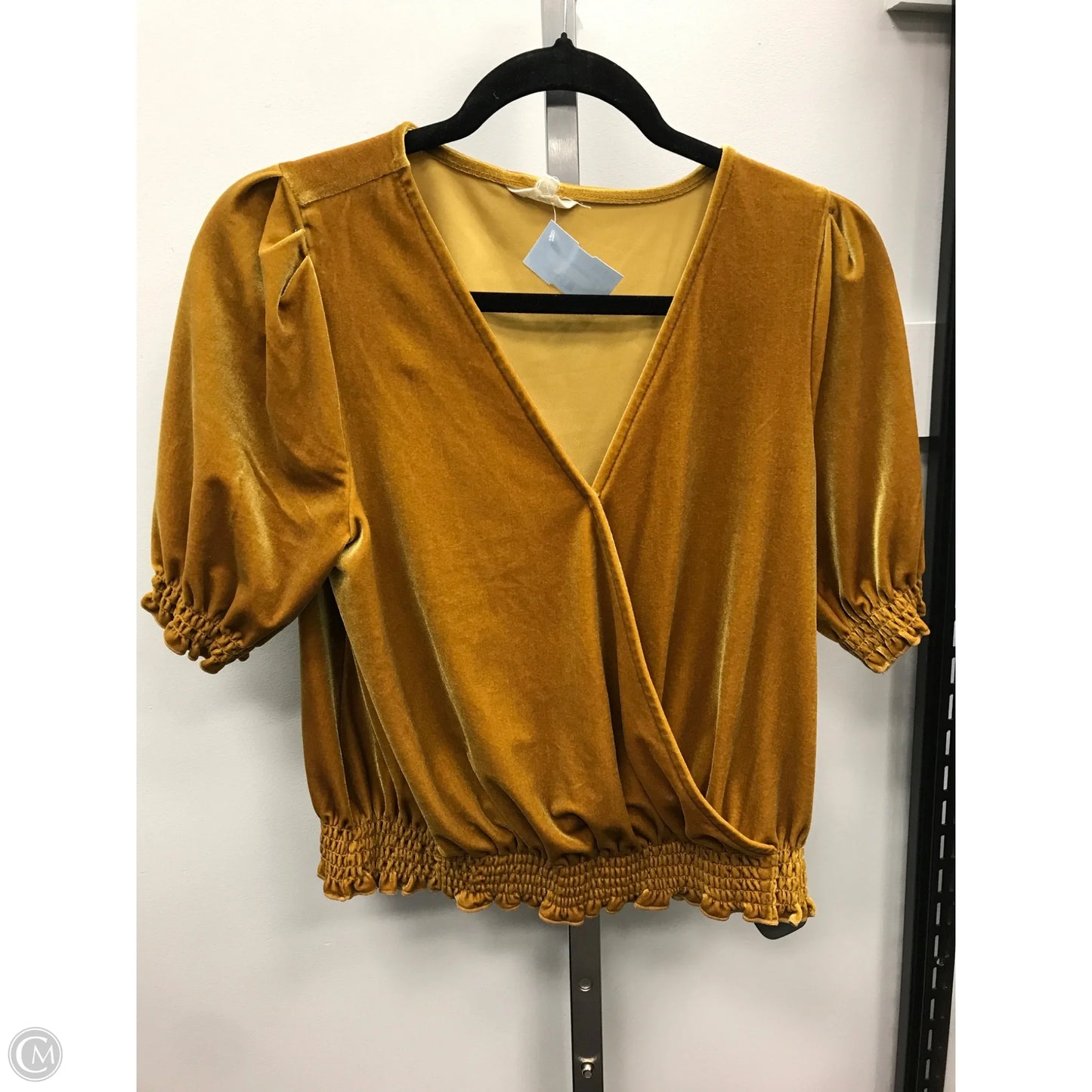 Top Short Sleeve By Madewell In Yellow, Size: S