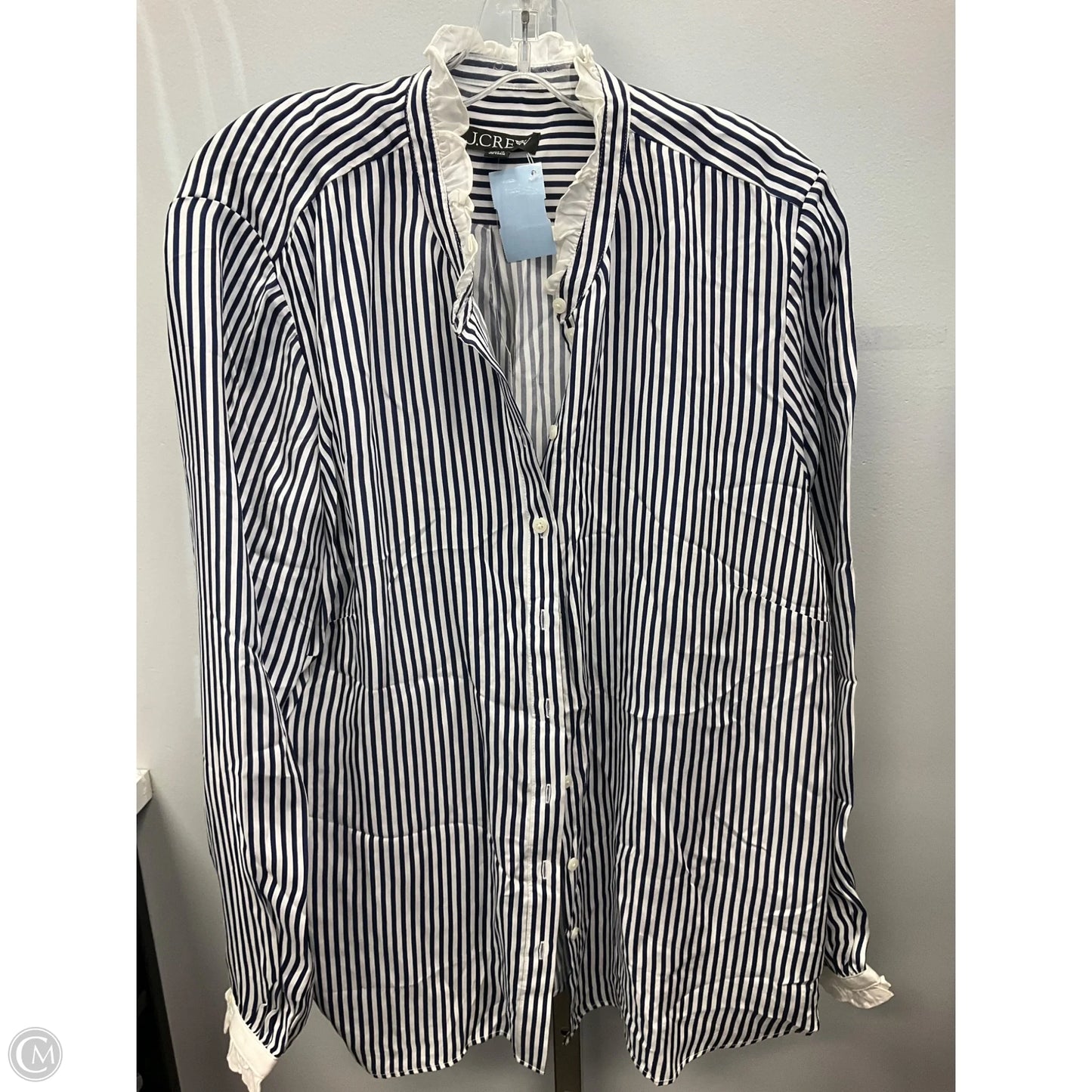 Top Long Sleeve By J. Crew In Blue & White, Size: Xxl