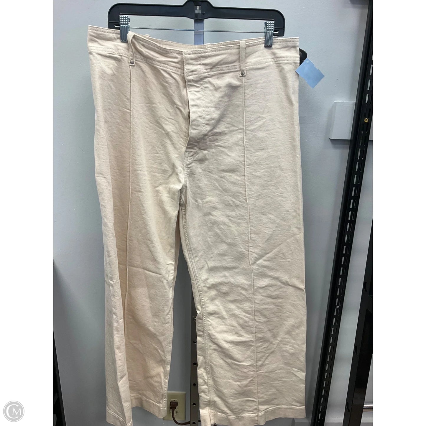 Jeans Wide Leg By Zara In Cream, Size: 14