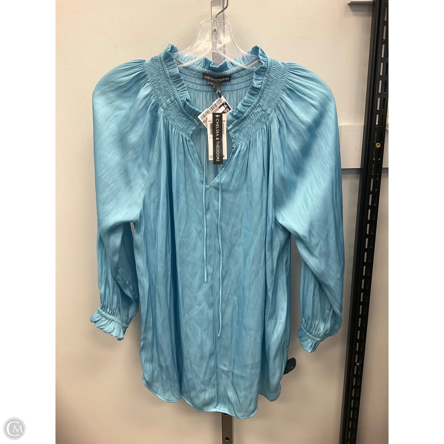 Top Long Sleeve By Chelsea And Theodore In Blue, Size: M
