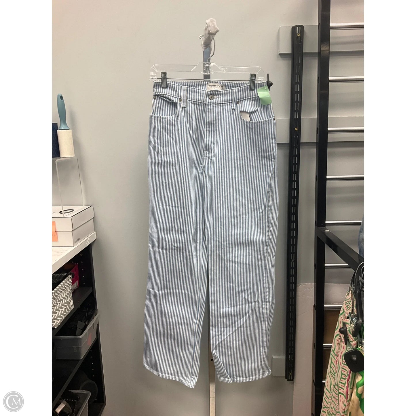 Jeans Wide Leg By Abercrombie And Fitch In Blue & White, Size: 6