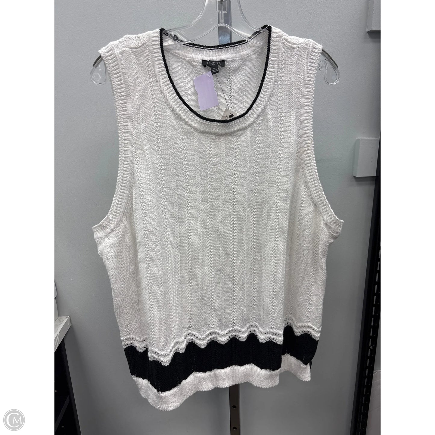 Vest Sweater By Talbots In White, Size: 3x