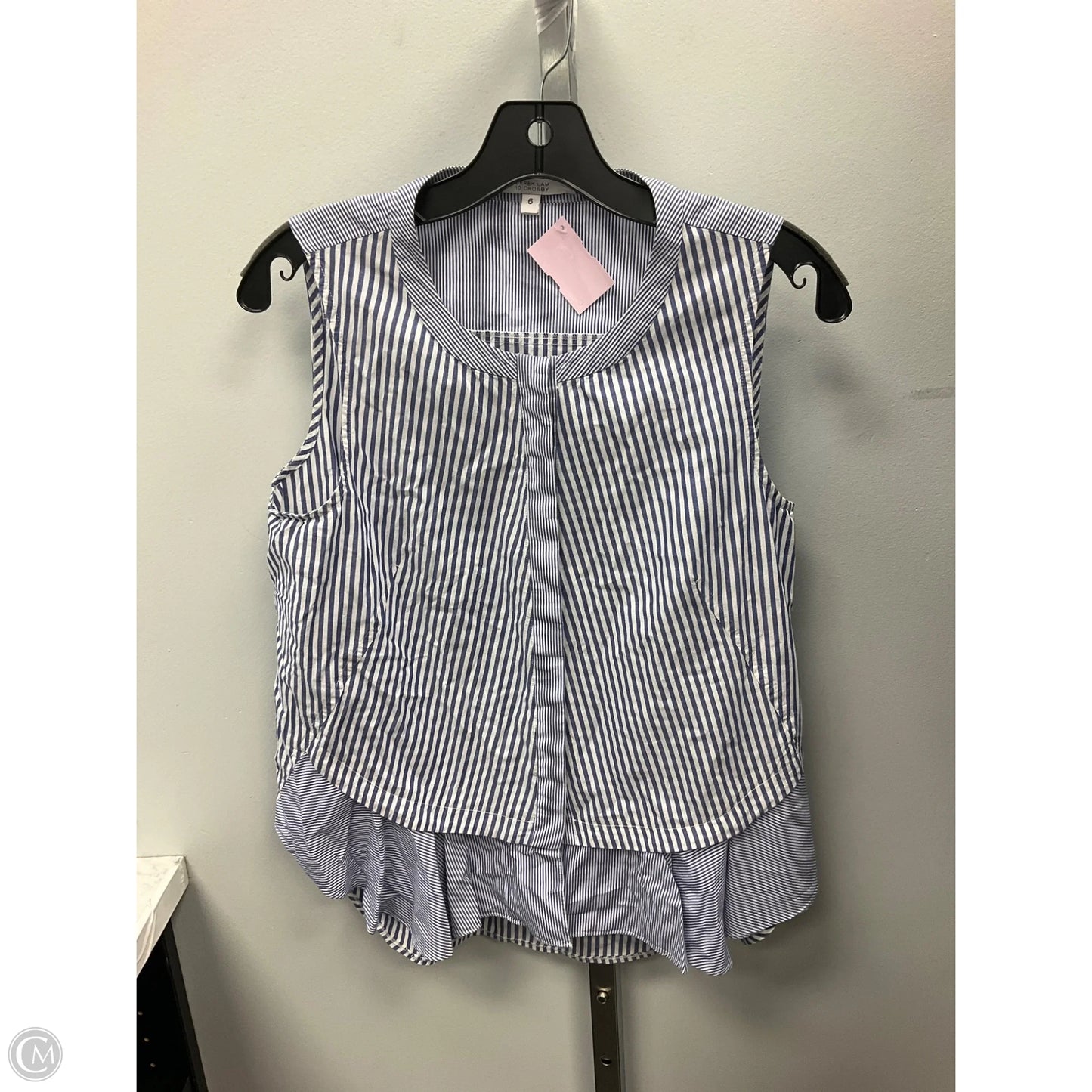 Top Sleeveless Designer By Derek Lam In Blue & White, Size: 6