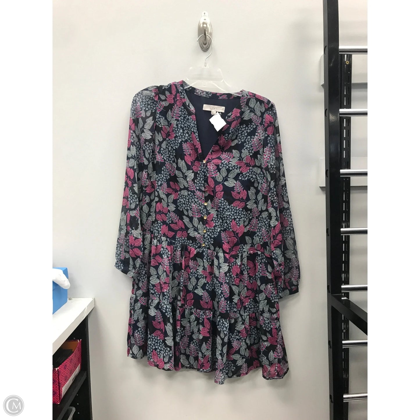 Dress Casual Short By Loft In Blue & Pink, Size: Xs