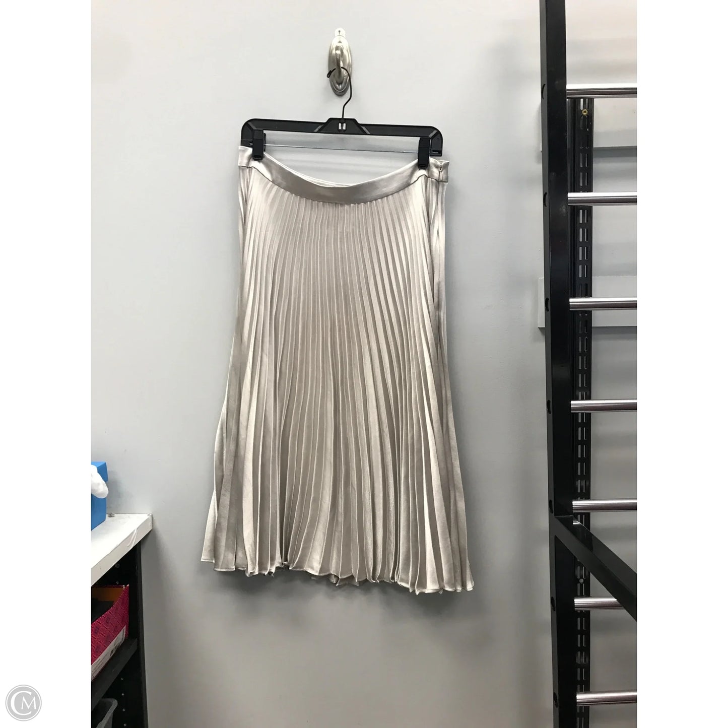 Skirt Midi By Reiss In Silver, Size: 10