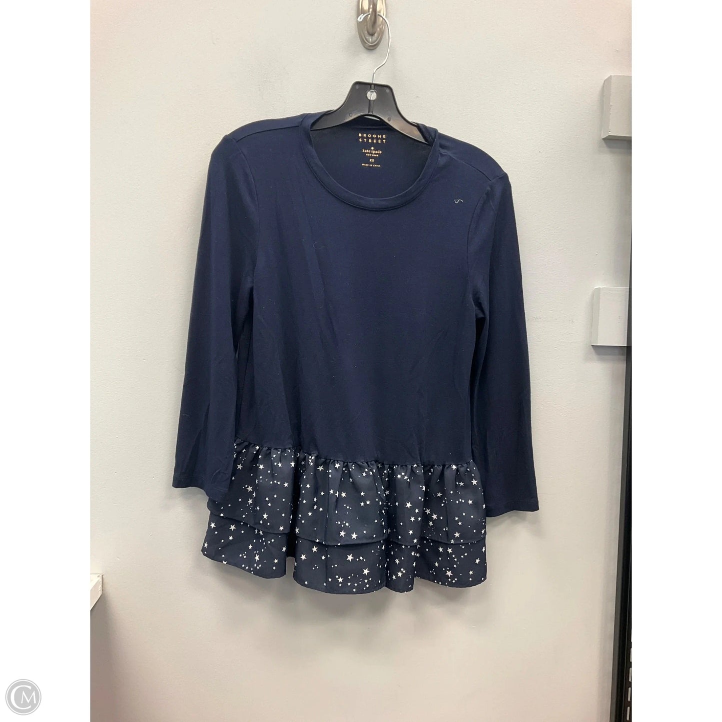 Top Long Sleeve Designer By Kate Spade In Blue, Size: Xs