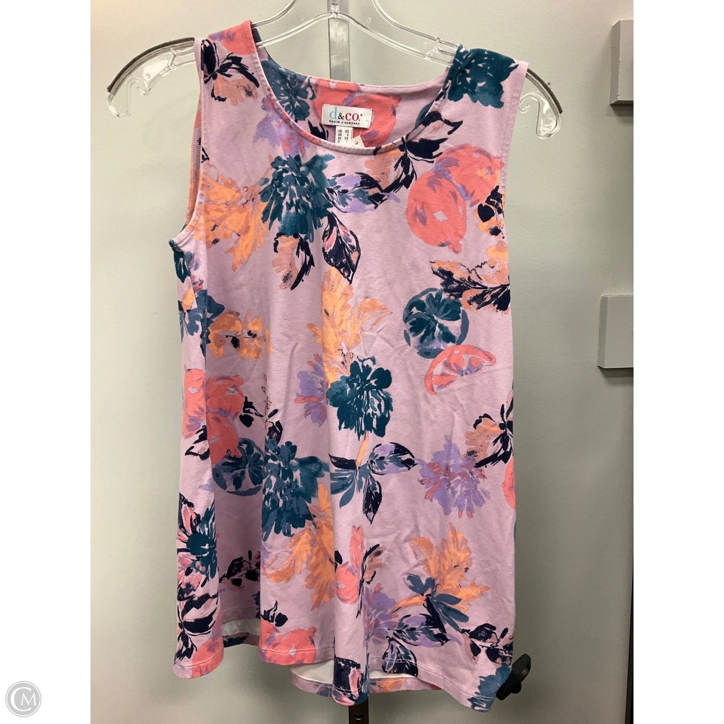 Top Sleeveless By Denim And Co Qvc In Floral Print, Size: Xs