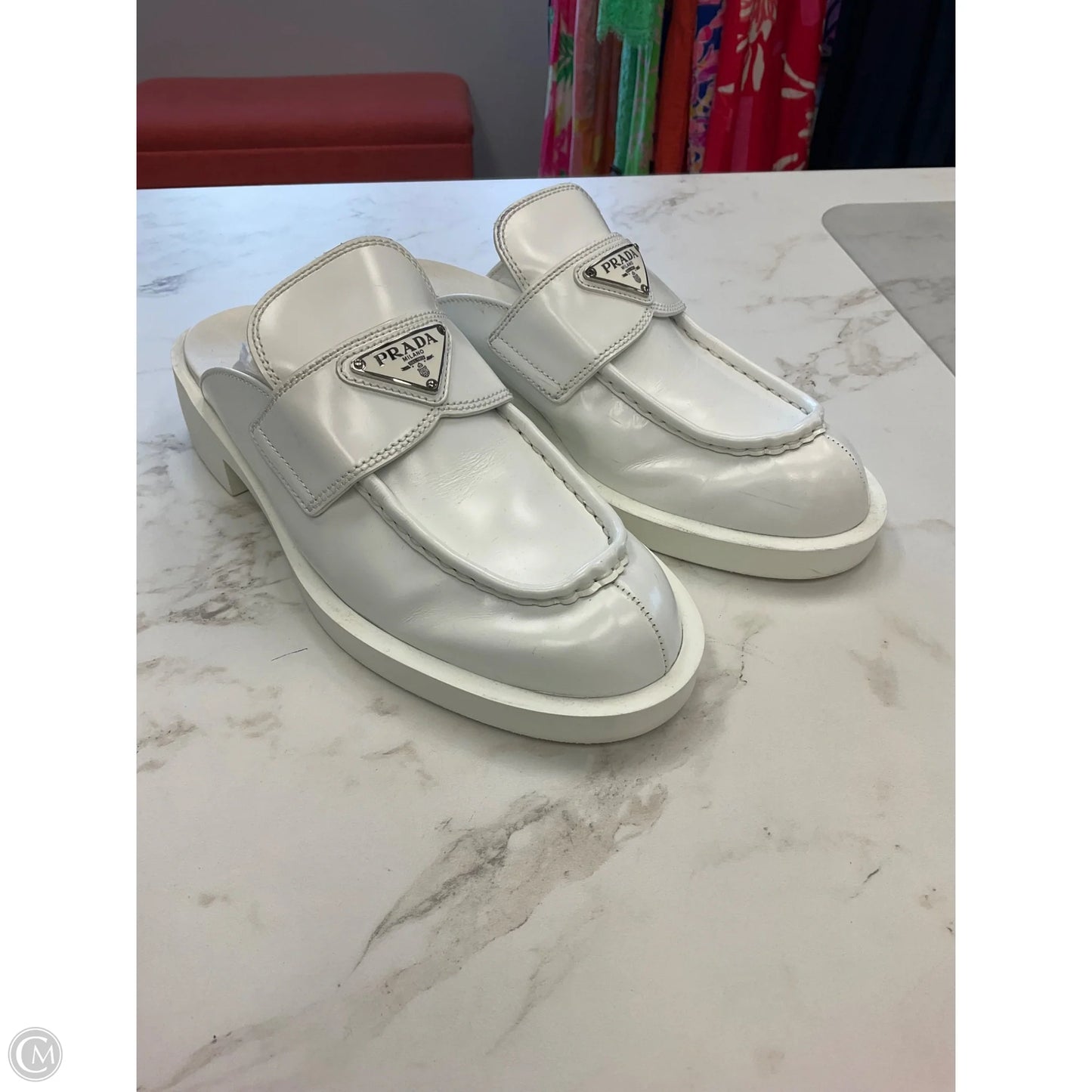Shoes Luxury Designer By Prada In White, Size: 7