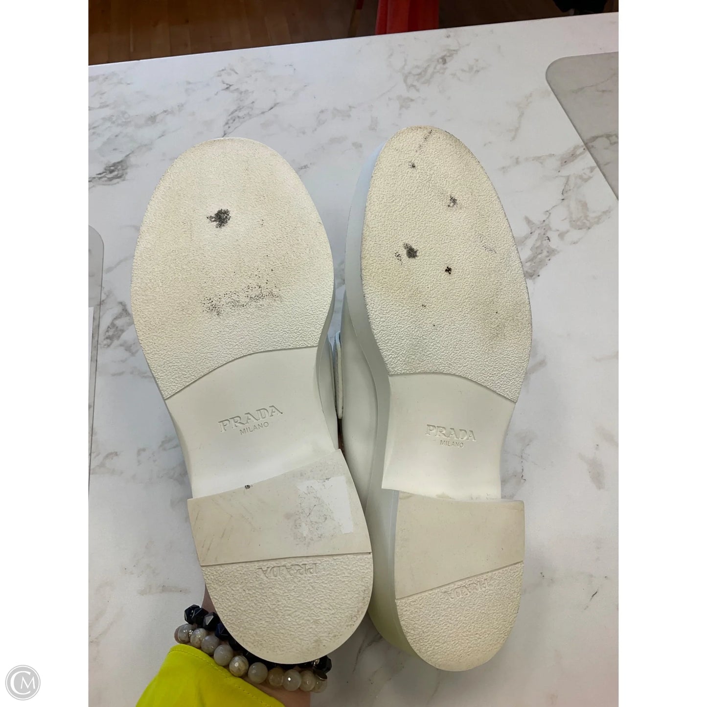 Shoes Luxury Designer By Prada In White, Size: 7
