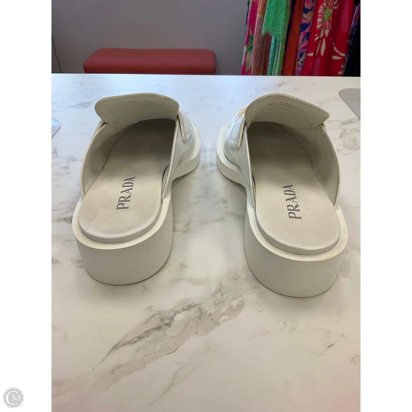 Shoes Luxury Designer By Prada In White, Size: 7