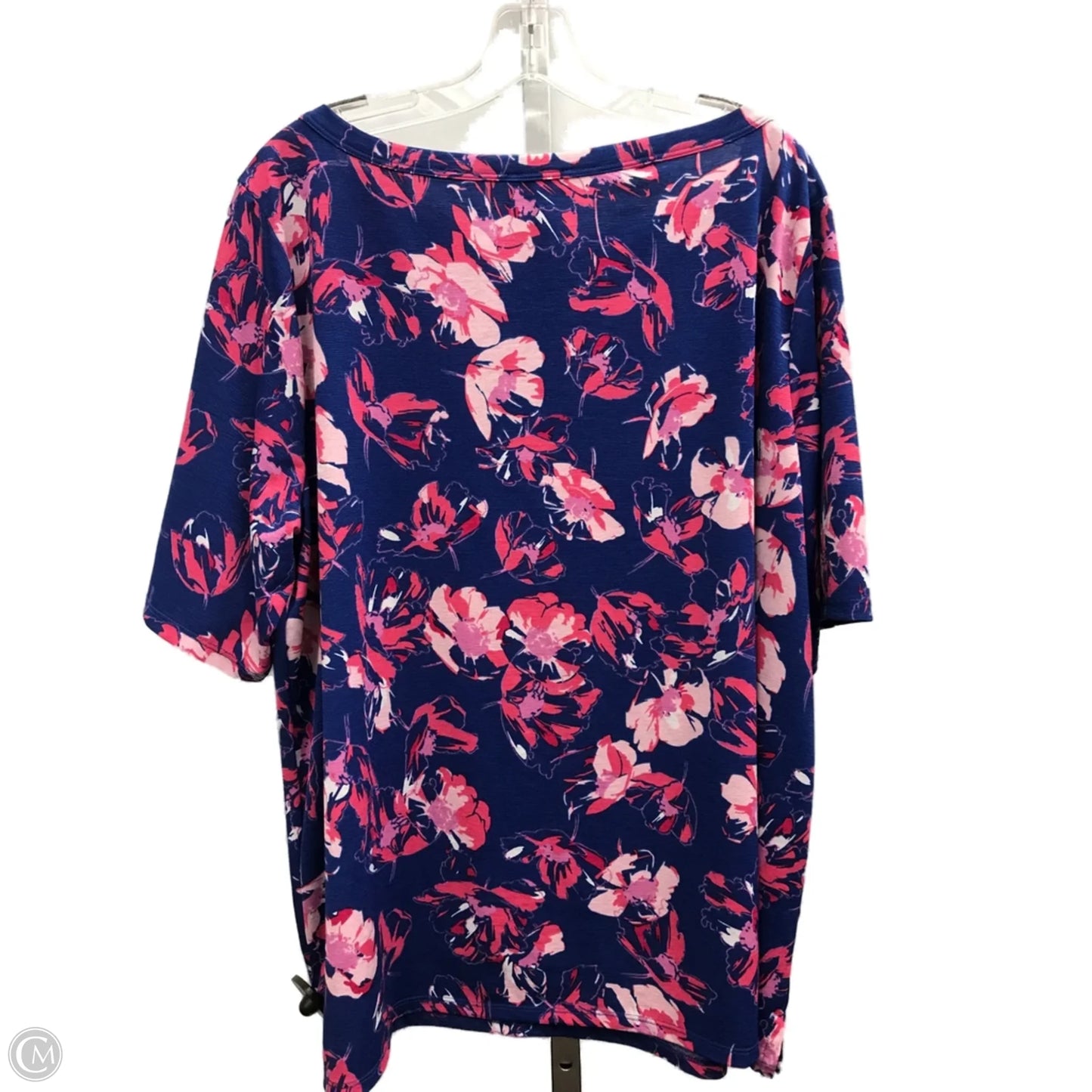 Top Short Sleeve By Jones New York In Floral Print, Size: Xxl