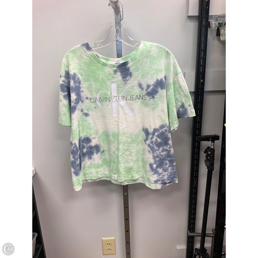 Top Short Sleeve By Calvin Klein In Tie Dye Print, Size: Xl