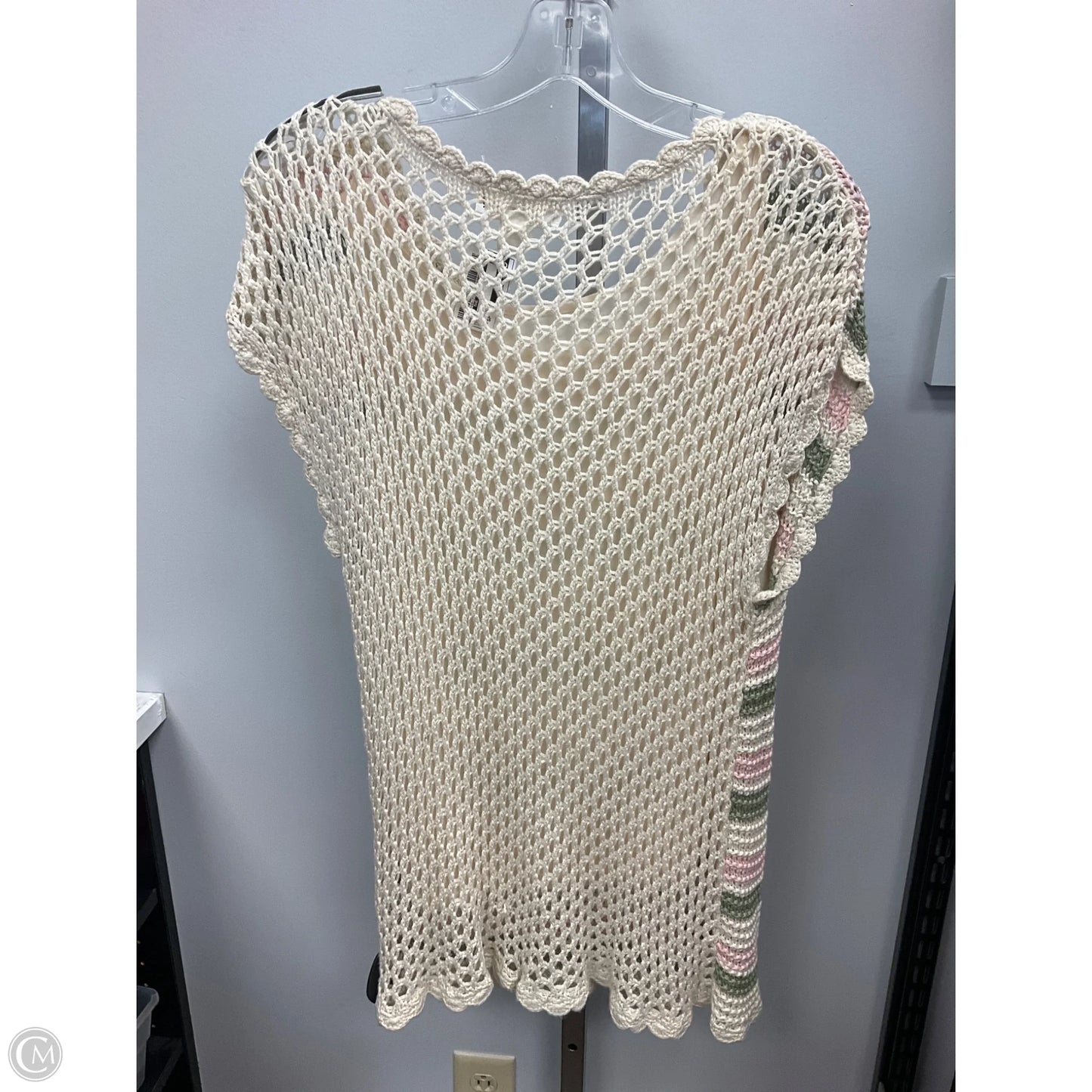 Top Short Sleeve By Skyes The Limit In Cream & Green, Size: Sp
