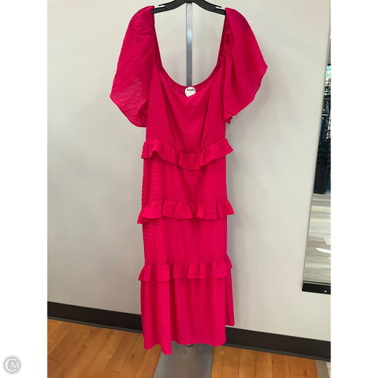 Dress Casual Midi By Arula In Pink, Size: 1x