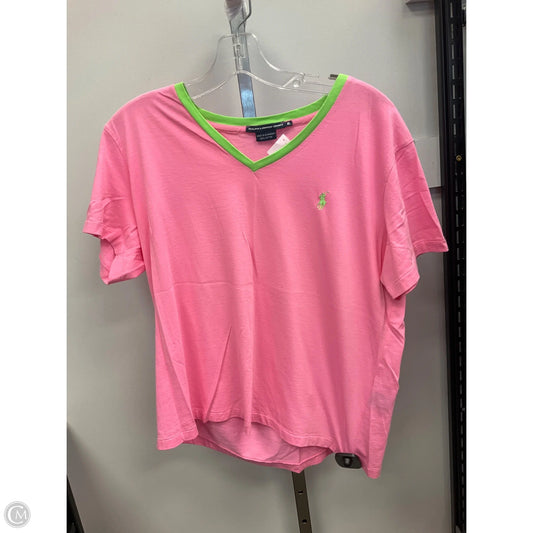 Top Short Sleeve By Ralph Lauren Blue Label In Pink, Size: Xl