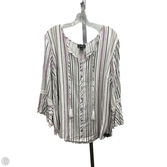 Top 3/4 Sleeve By I.N.Studio In Striped Pattern, Size: 2x