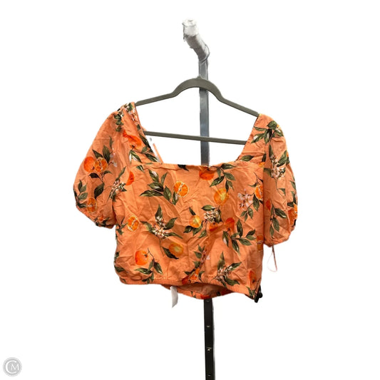 Top Short Sleeve By Loft In Orange, Size: L