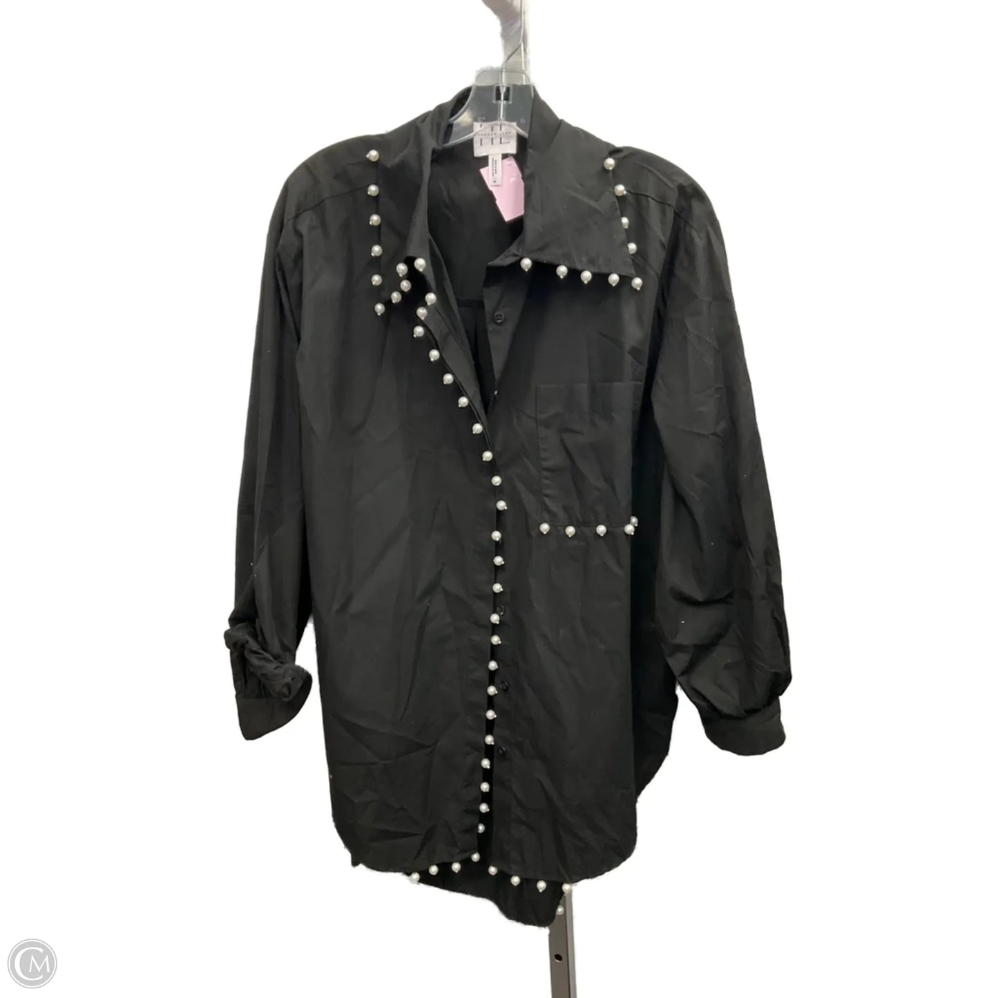 Top Long Sleeve By Anthropologie In Black, Size: M