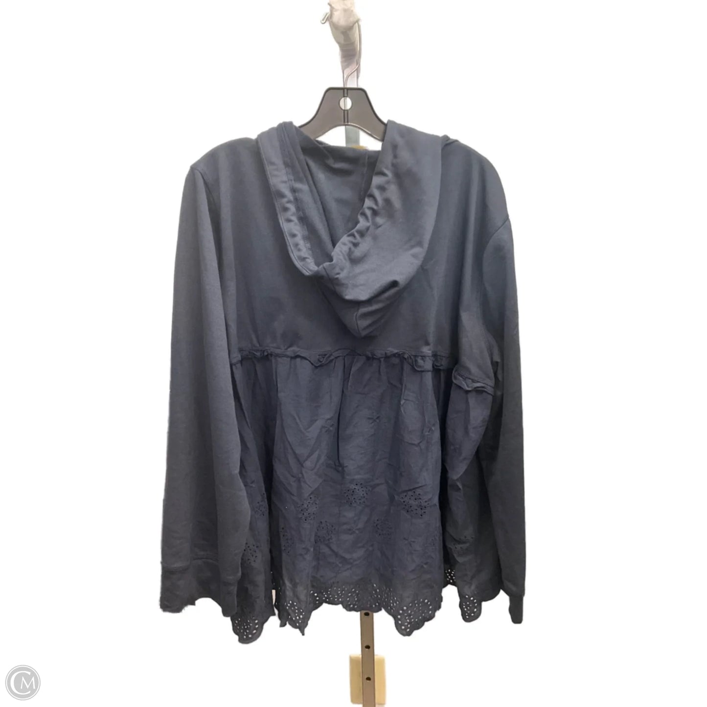 Top Long Sleeve By Suzanne Betro In Navy, Size: 3x