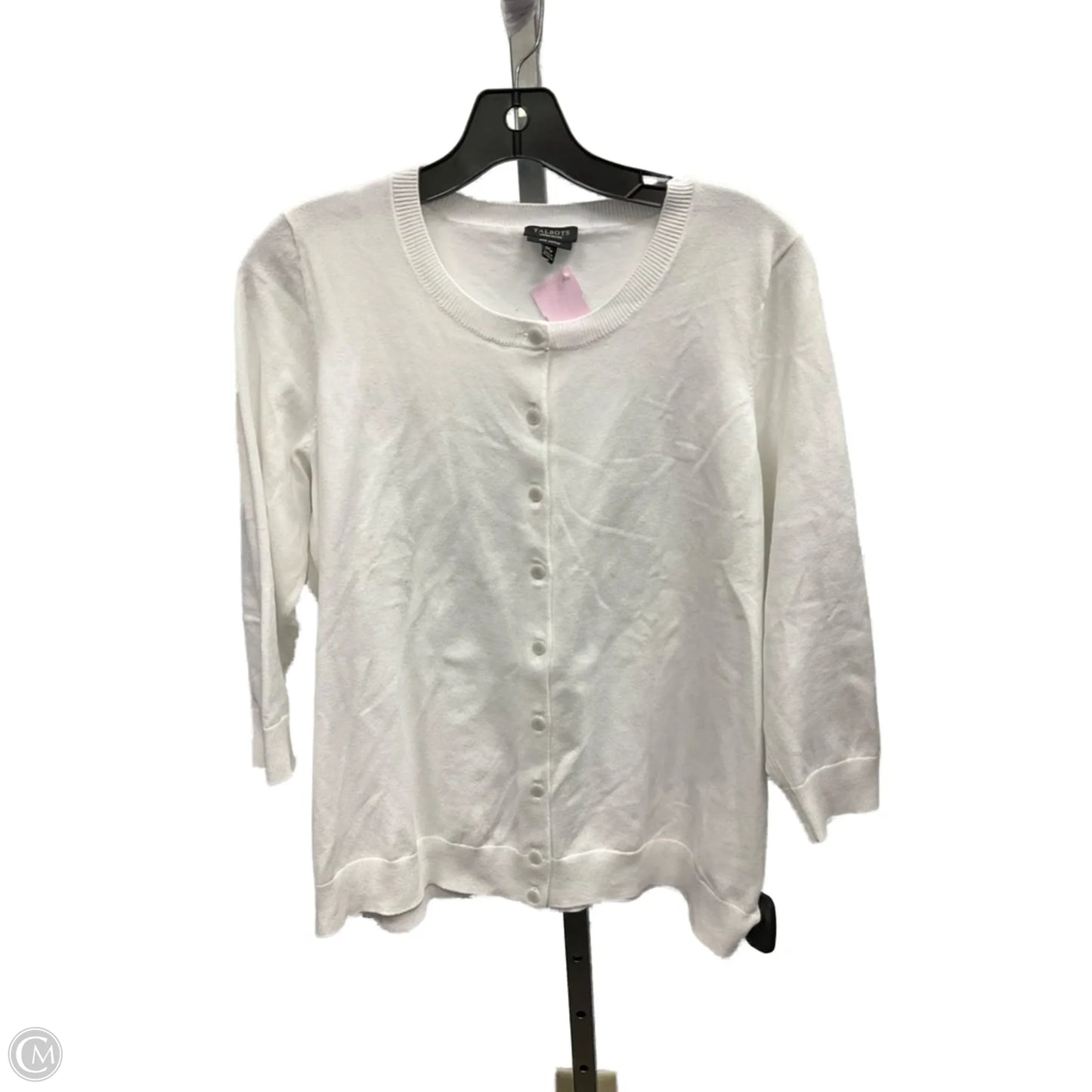 Sweater Cardigan By Talbots In White, Size: 1x