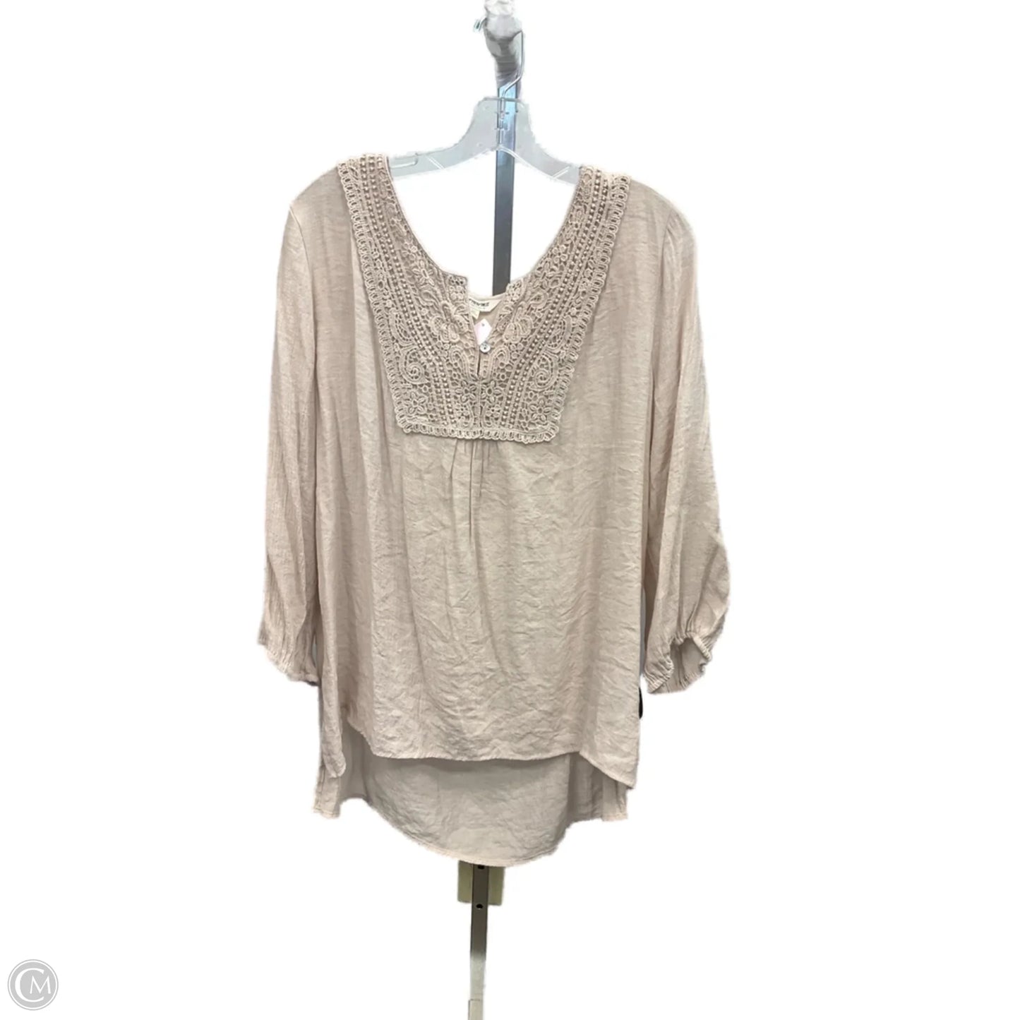 Top Long Sleeve By Cmc In Beige, Size: Xxl