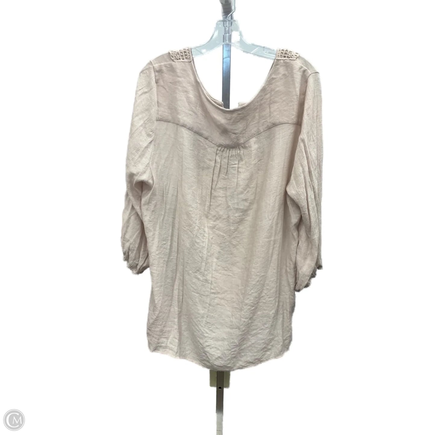 Top Long Sleeve By Cmc In Beige, Size: Xxl