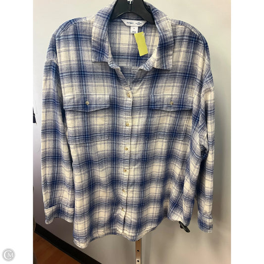 Top Long Sleeve By Old Navy In Blue & White, Size: Xl