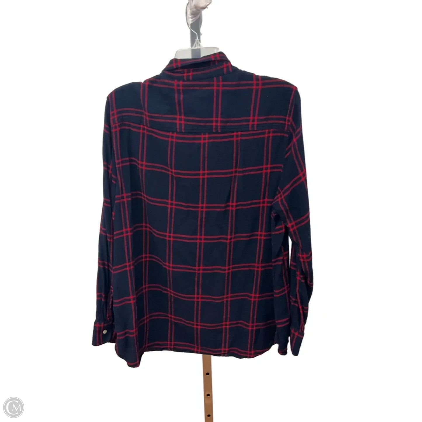 Top Long Sleeve By Gap In Plaid Pattern, Size: Xl