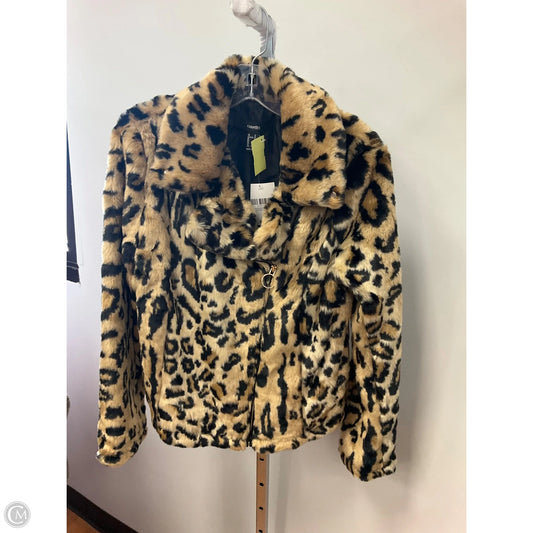 Jacket Faux Fur & Sherpa By Forever 21 In Animal Print, Size: L