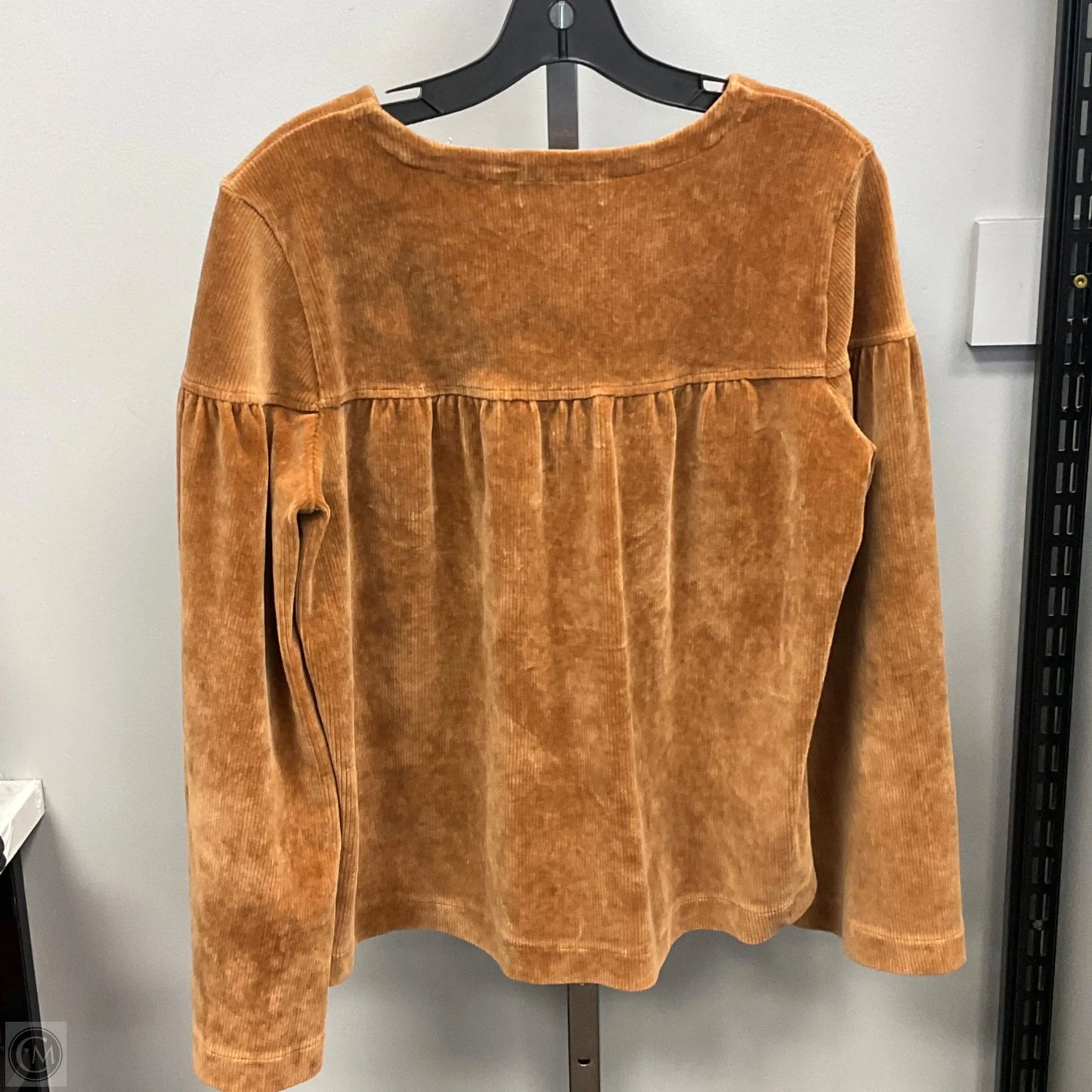 Top Long Sleeve By Cmc In Tan, Size: M