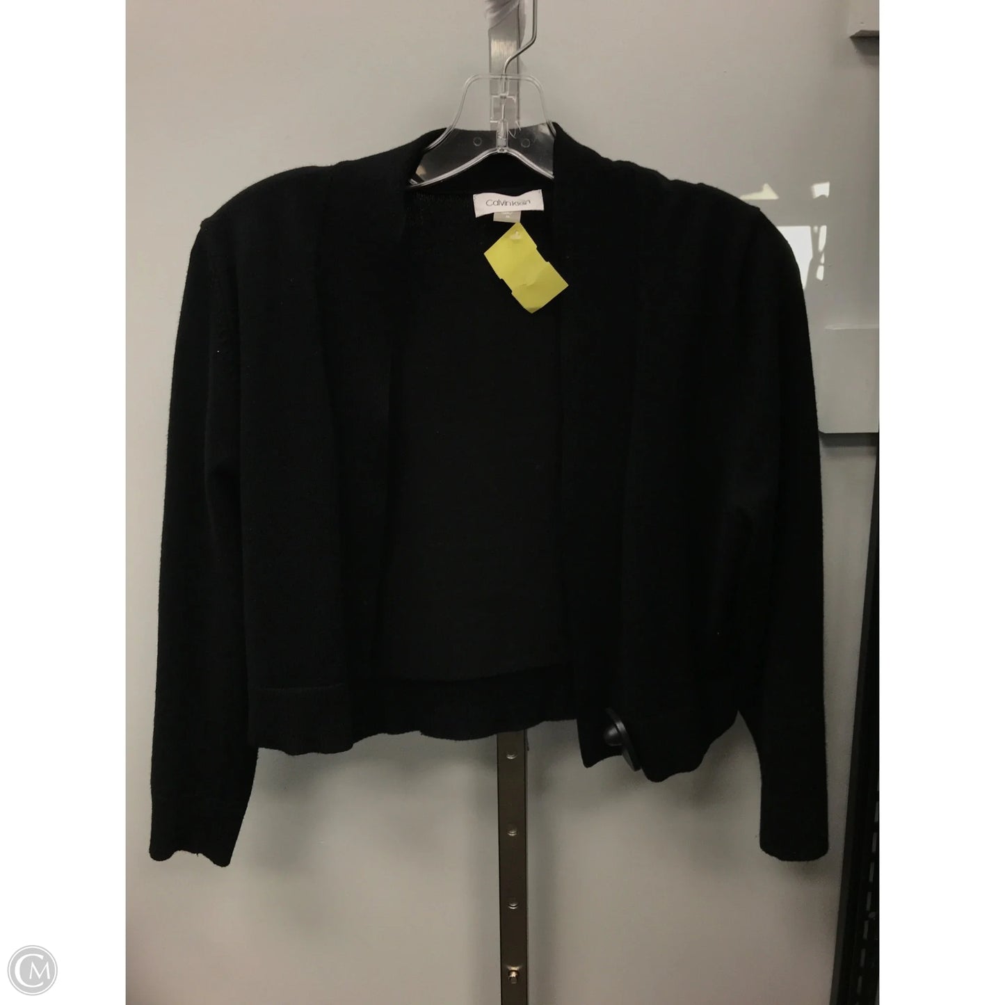 Sweater Cardigan By Calvin Klein In Black, Size: M