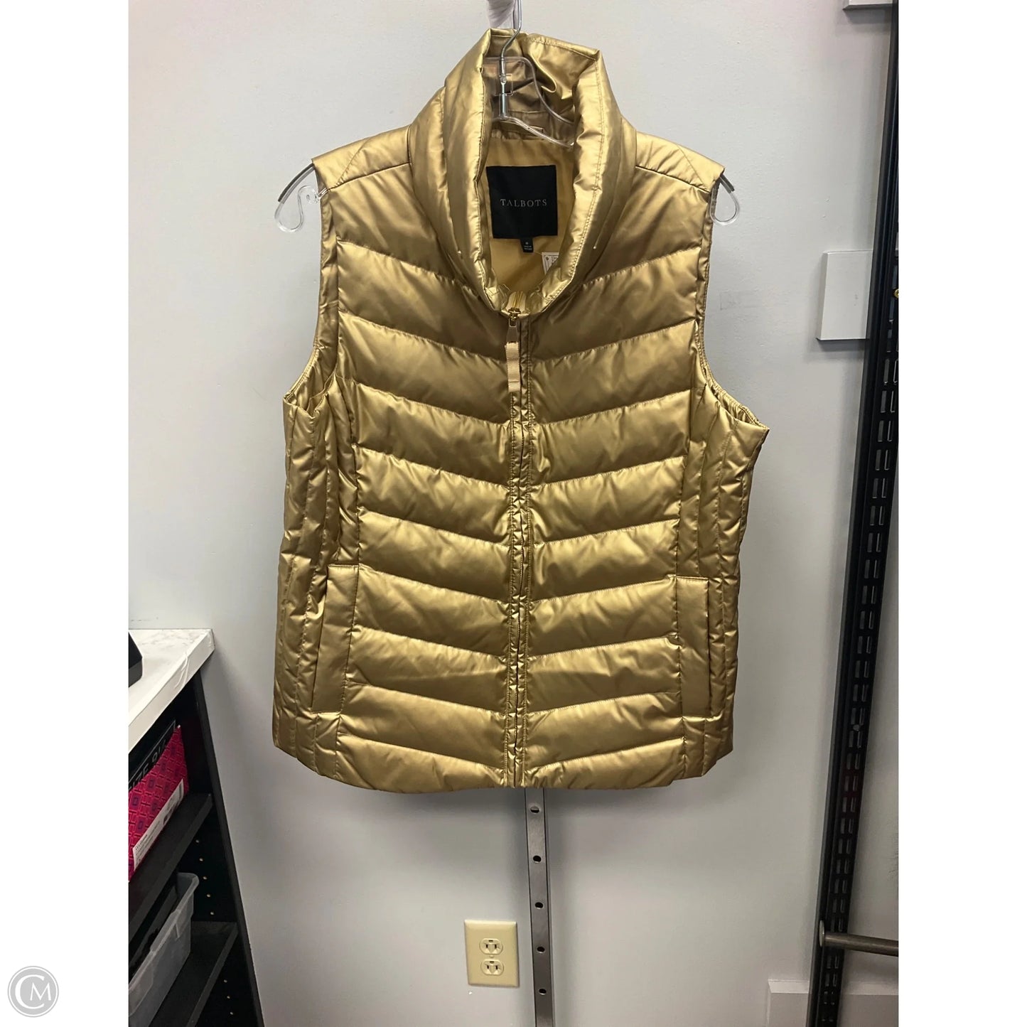 Vest Puffer & Quilted By Talbots In Gold, Size: M
