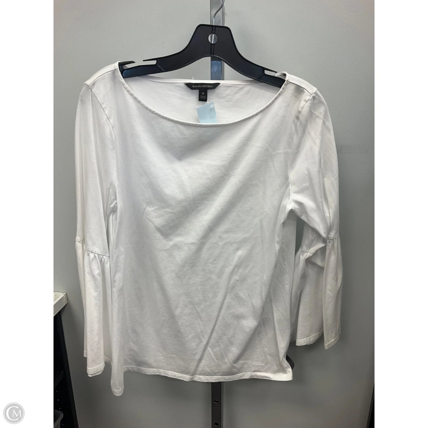 Top Long Sleeve By Banana Republic In White, Size: M