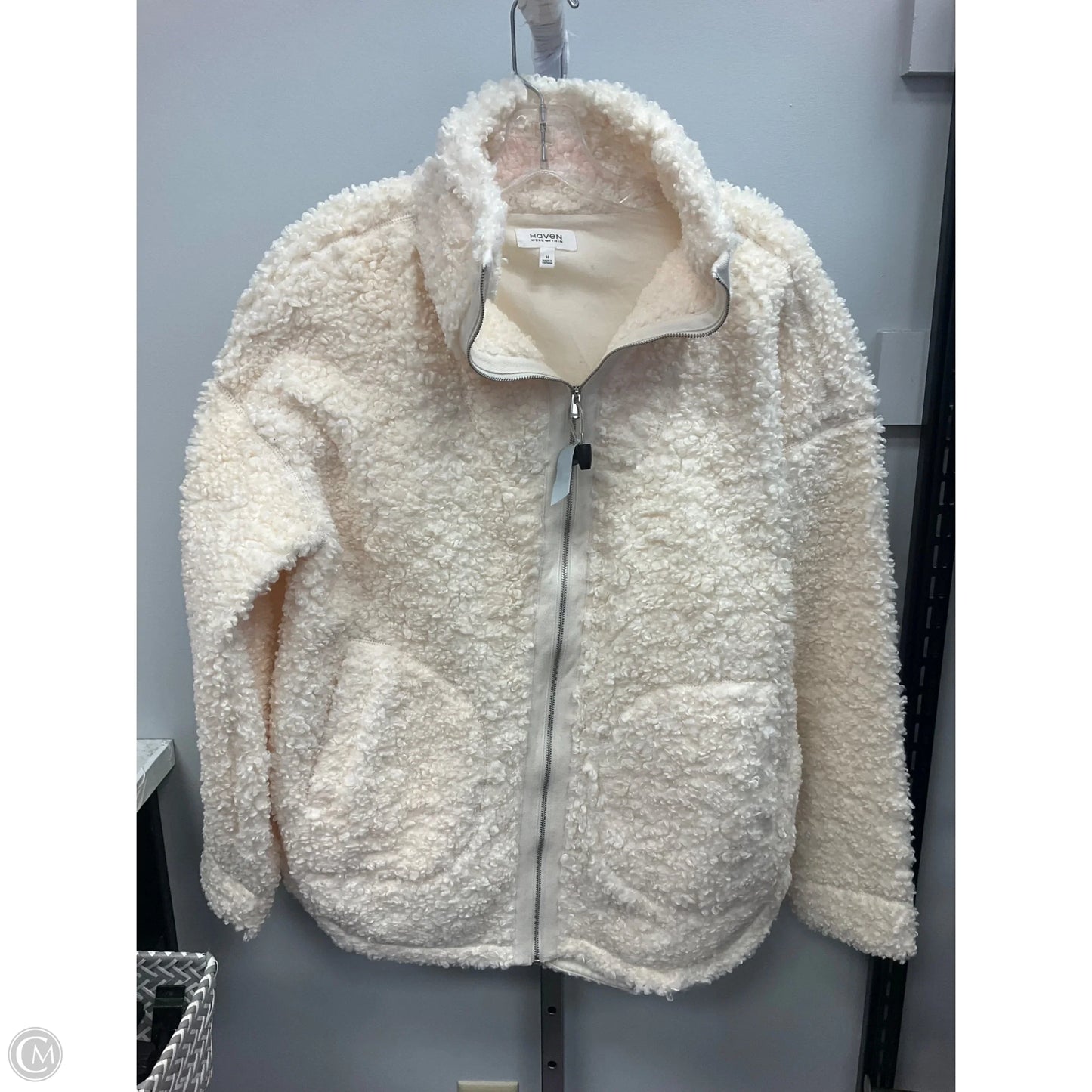 Jacket Faux Fur & Sherpa By Haven In Cream, Size: M
