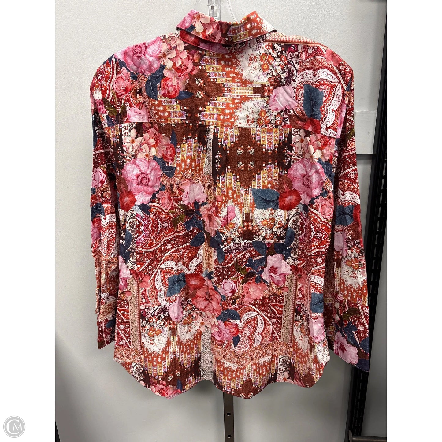 Top Long Sleeve By Chicos In Floral Print, Size: L