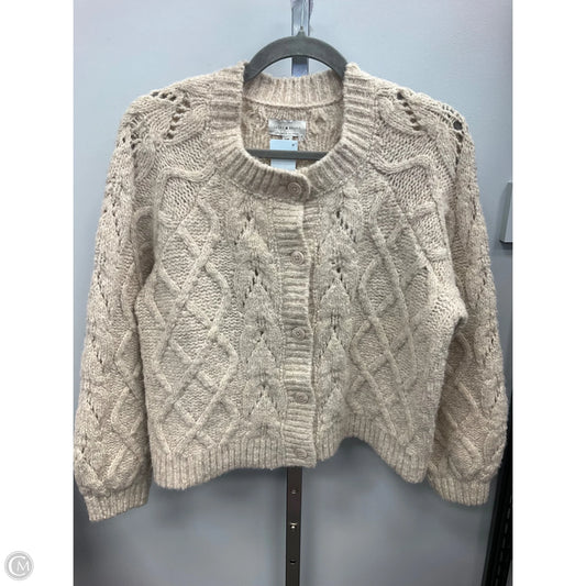 Sweater Cardigan By Lucky Brand In Cream, Size: S