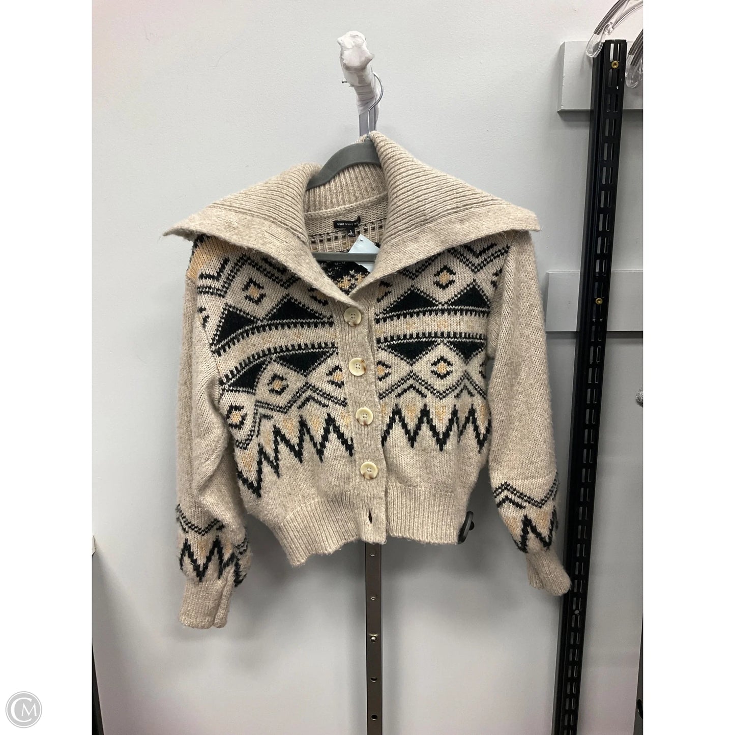 Sweater Cardigan By Who What Wear In Beige, Size: S