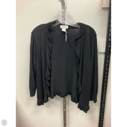 Sweater Cardigan By Carmen By Carmen Marc Valvo In Black, Size: M