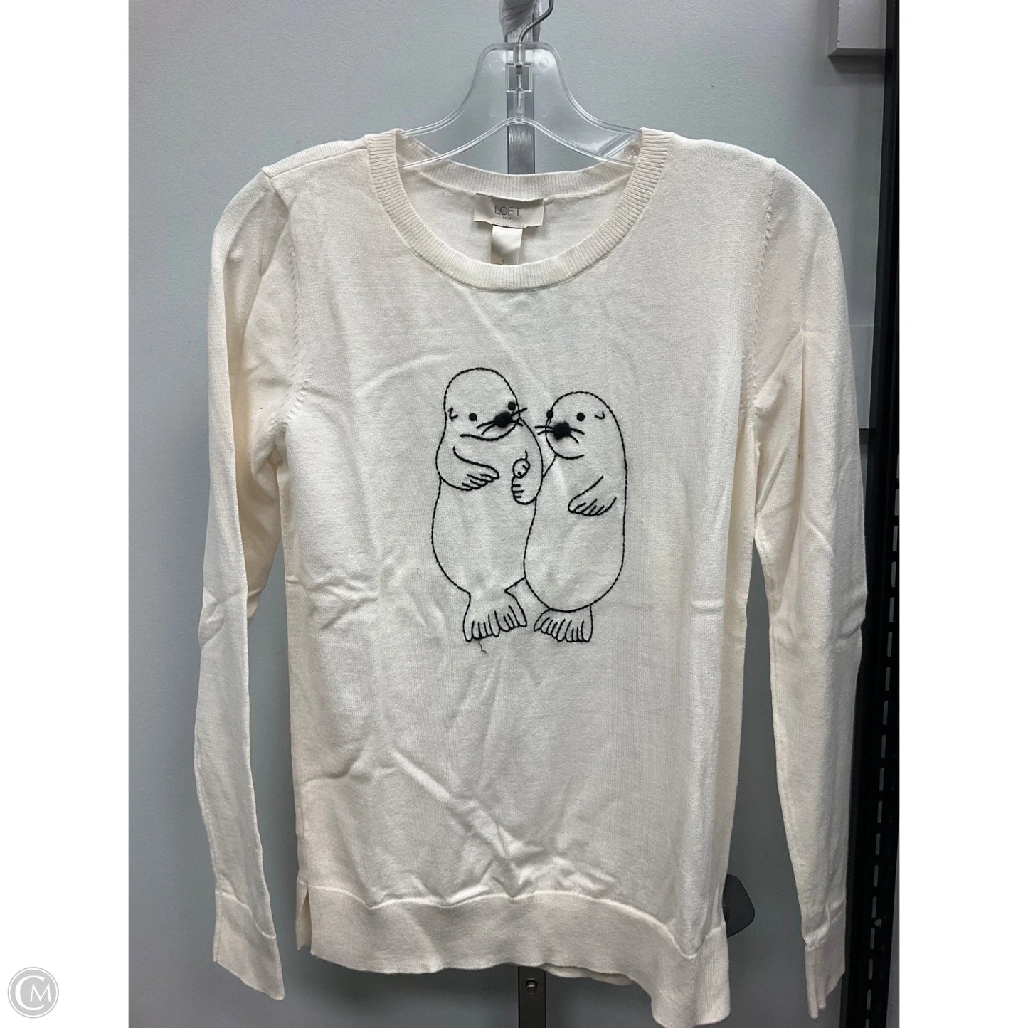 Top Long Sleeve By Loft In Cream, Size: S
