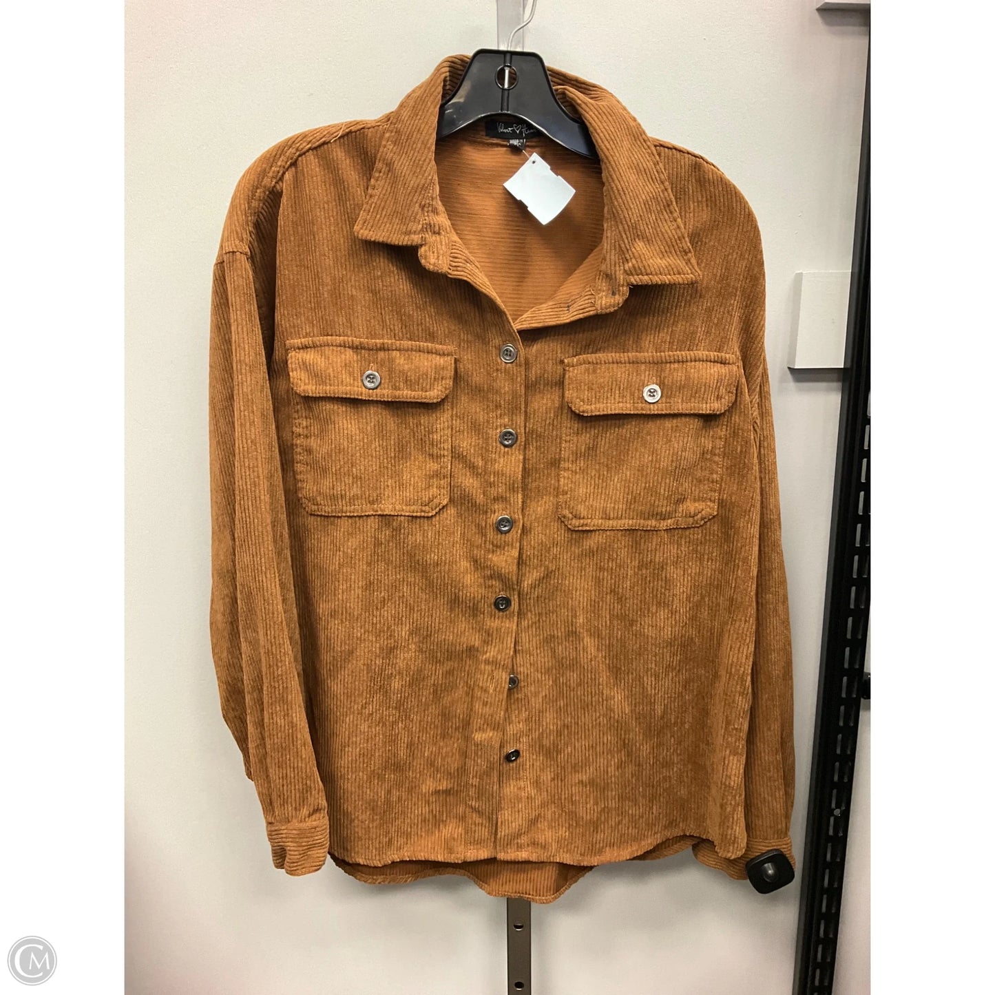 Top Long Sleeve By Velvet Heart In Brown, Size: M